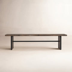 Dining Bench in Solid Acacia Wood with Live Edge, Brown
