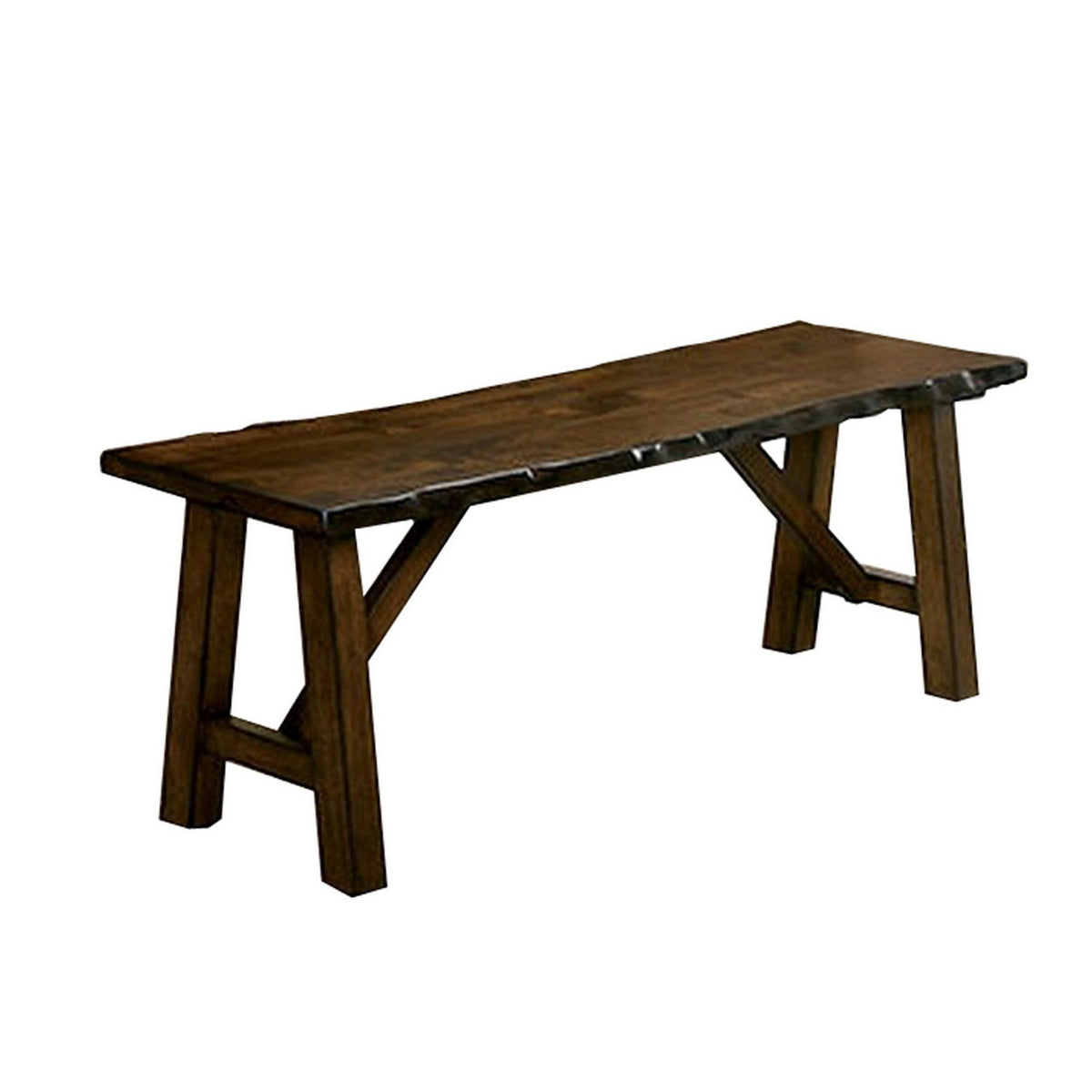 Dining Bench in Solid and Manufactured Wood, Walnut Brown