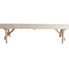 Dining Bench in Solid Cedar, 94 in W, Unfinished