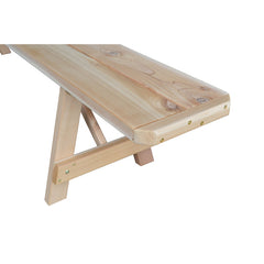 Dining Bench in Solid Cedar, 94 in W, Unfinished