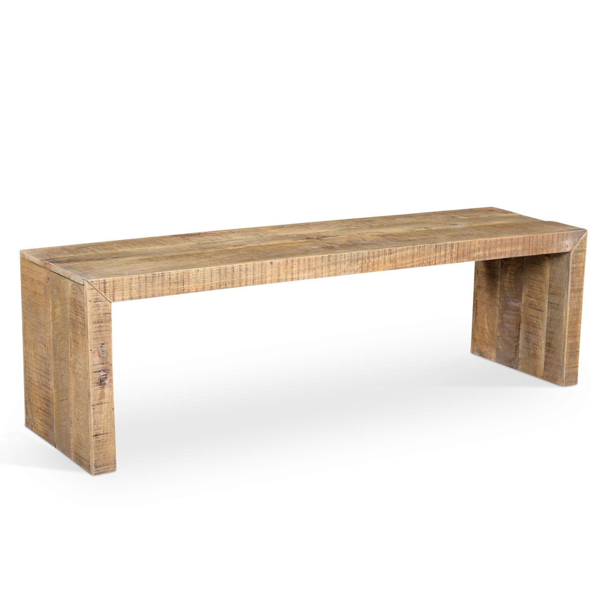 Dining Bench in Solid Mango Wood, 60 Inch Wide, Natural