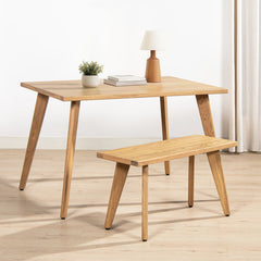 Dining Bench in Solid Red Oak, Natural Brown