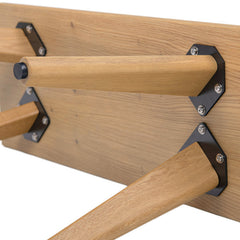 Dining Bench in Solid Red Oak, Natural Brown