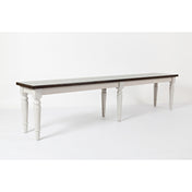 Dining Bench in Solid Rubberwood with Turned Legs, Soft Gray