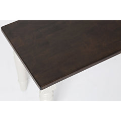 Dining Bench in Solid Rubberwood with Turned Legs, Soft Gray