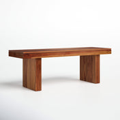 Dining Bench in Solid Sheesham Wood, 57 in Wide, Brown