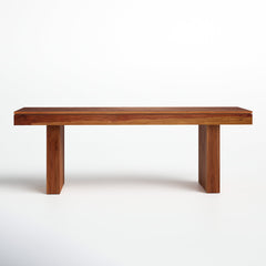 Dining Bench in Solid Sheesham Wood, 57 in Wide, Brown