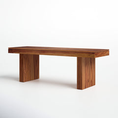Dining Bench in Solid Sheesham Wood, 57 in Wide, Brown