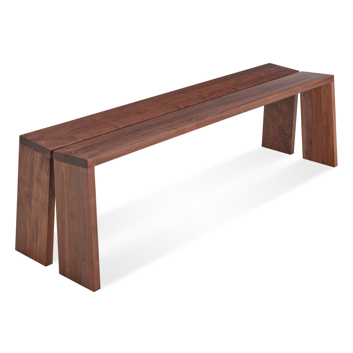 Dining Bench in Solid Walnut with Sled Legs, Seats 2