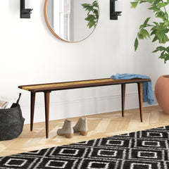 Dining Bench, Solid Bamboo, Seats 2, 55 in Wide