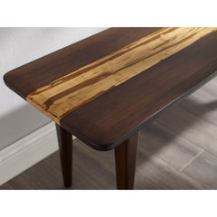 Dining Bench, Solid Bamboo, Seats 2, 55 in Wide