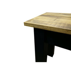 Dining Bench, Solid Fir Wood, 42 Inch Wide, Black and Natural