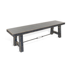 Dining Bench, Solid Mahogany Wood with Black Finish