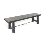 Dining Bench, Solid Mahogany Wood with Black Finish