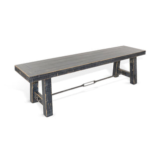 Dining Bench, Solid Mahogany Wood with Black Finish