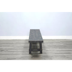 Dining Bench, Solid Mahogany Wood with Black Finish