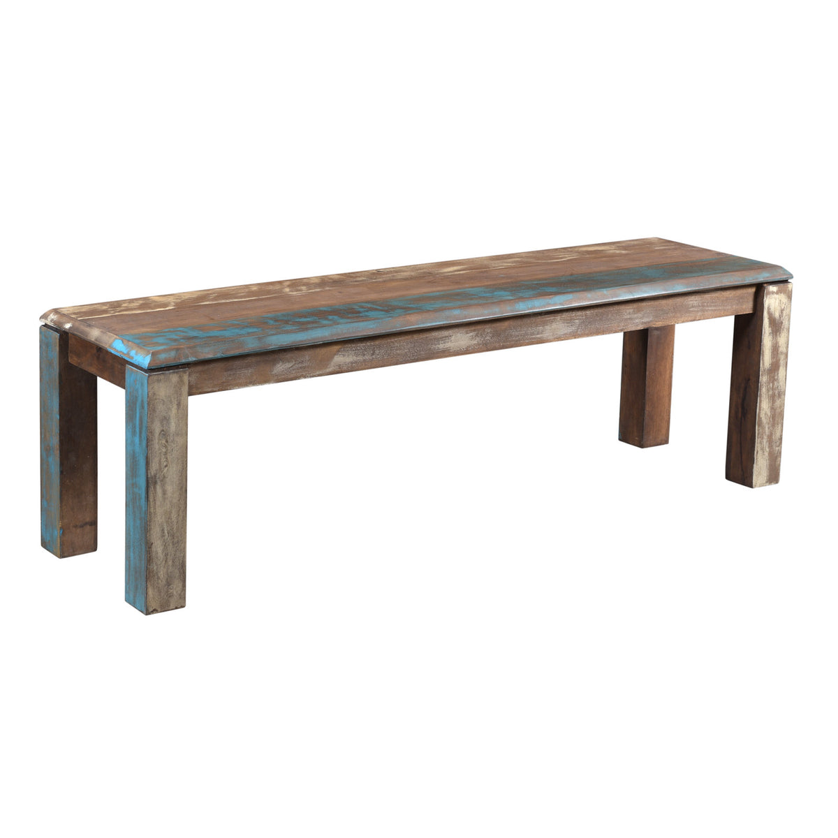 Dining Bench, Solid Mango Wood, 60 in W, Brown