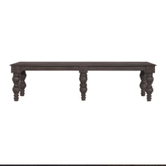 Dining Bench, Solid Mango Wood with Turned Legs, Coffee Brown