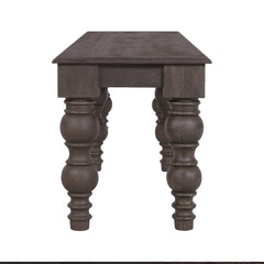 Dining Bench, Solid Mango Wood with Turned Legs, Coffee Brown