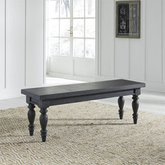 Dining Bench, Solid Oak and Engineered Wood in Black