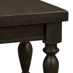 Dining Bench, Solid Oak and Engineered Wood in Black