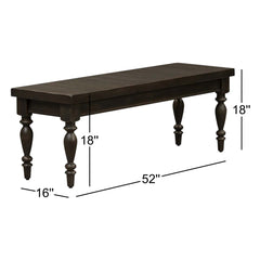 Dining Bench, Solid Oak and Engineered Wood in Black