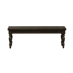 Dining Bench, Solid Oak and Engineered Wood in Black