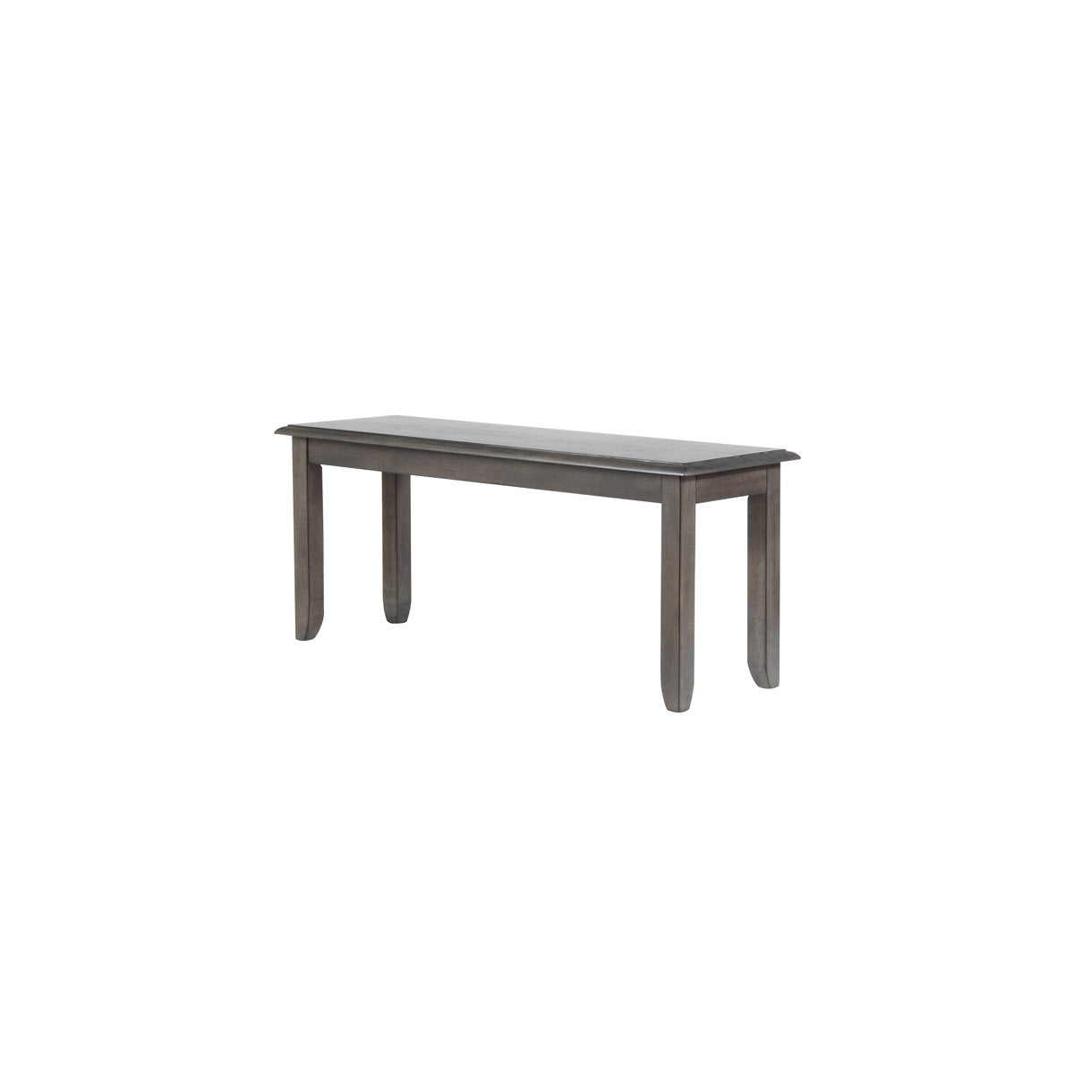 Dining Bench, Solid Oak in Weathered Gray with Squared Legs