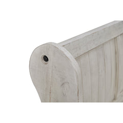 Dining Bench, Solid Pine, Alabaster with Wood Seat and Back