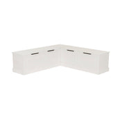 Dining Bench, Solid Pine L-Shaped Nook in White