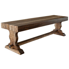 Dining Bench, Solid Pine Wood with Sled Legs, Brown