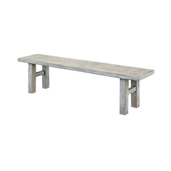 Dining Bench, Solid Pine Wood with Squared Legs, Antique Off White
