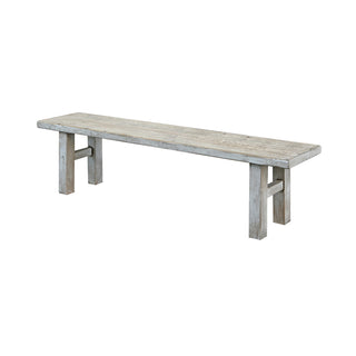 Dining Bench, Solid Pine Wood with Squared Legs, Antique Off White