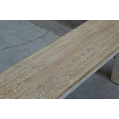 Dining Bench, Solid Pine Wood with Squared Legs, Antique Off White