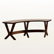 Dining Bench, Solid Rubberwood and MDF in Dark Walnut Brown