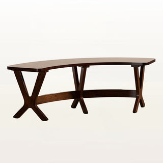 Dining Bench, Solid Rubberwood and MDF in Dark Walnut Brown