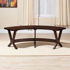 Dining Bench, Solid Rubberwood and MDF in Dark Walnut Brown