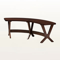 Dining Bench, Solid Rubberwood and MDF in Dark Walnut Brown