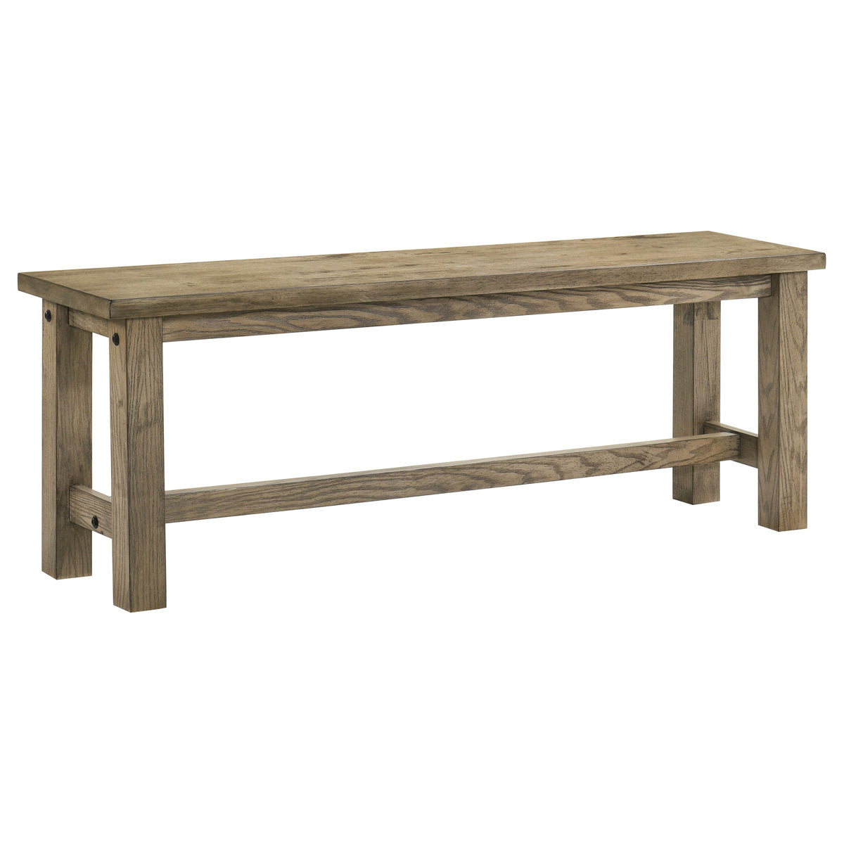 Dining Bench, Solid Rubberwood in Vineyard Oak Finish