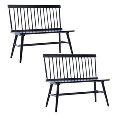 Dining Bench, Solid Wood with Black Finish