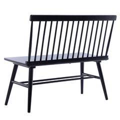 Dining Bench, Solid Wood with Black Finish