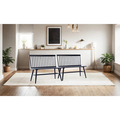 Dining Bench, Solid Wood with Black Finish