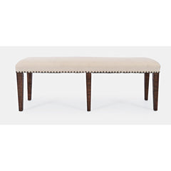 Dining Bench, Upholstered, Solid Acacia Wood Frame, Oak