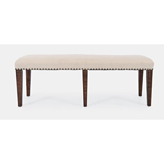 Dining Bench, Upholstered, Solid Acacia Wood Frame, Oak