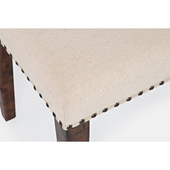 Dining Bench, Upholstered, Solid Acacia Wood Frame, Oak