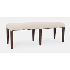 Dining Bench, Upholstered, Solid Acacia Wood Frame, Oak