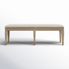 Dining Bench with Storage and Upholstered Seat in Dovetail Gray