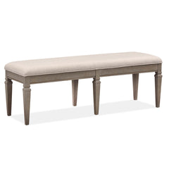 Dining Bench with Storage and Upholstered Seat in Dovetail Gray