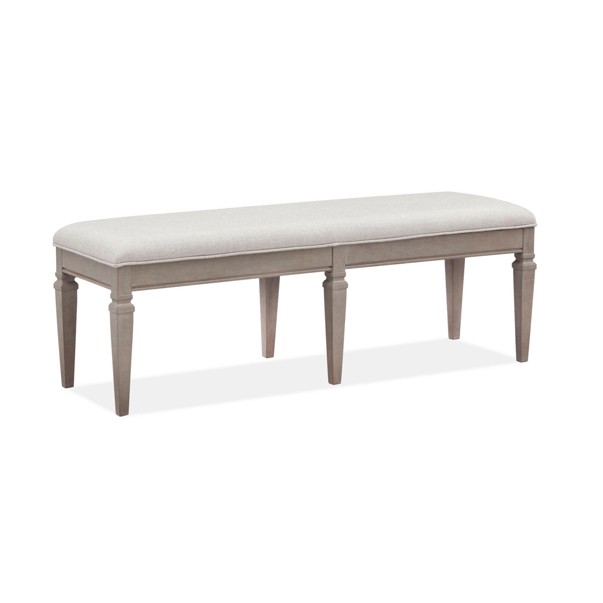 Dining Bench with Storage and Upholstered Seat in Dovetail Gray