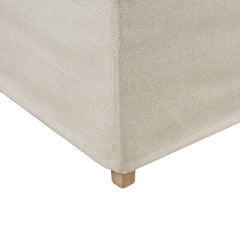 Dining Chairs, Set of 2, Beige Fabric, Bronze Nailhead Trim
